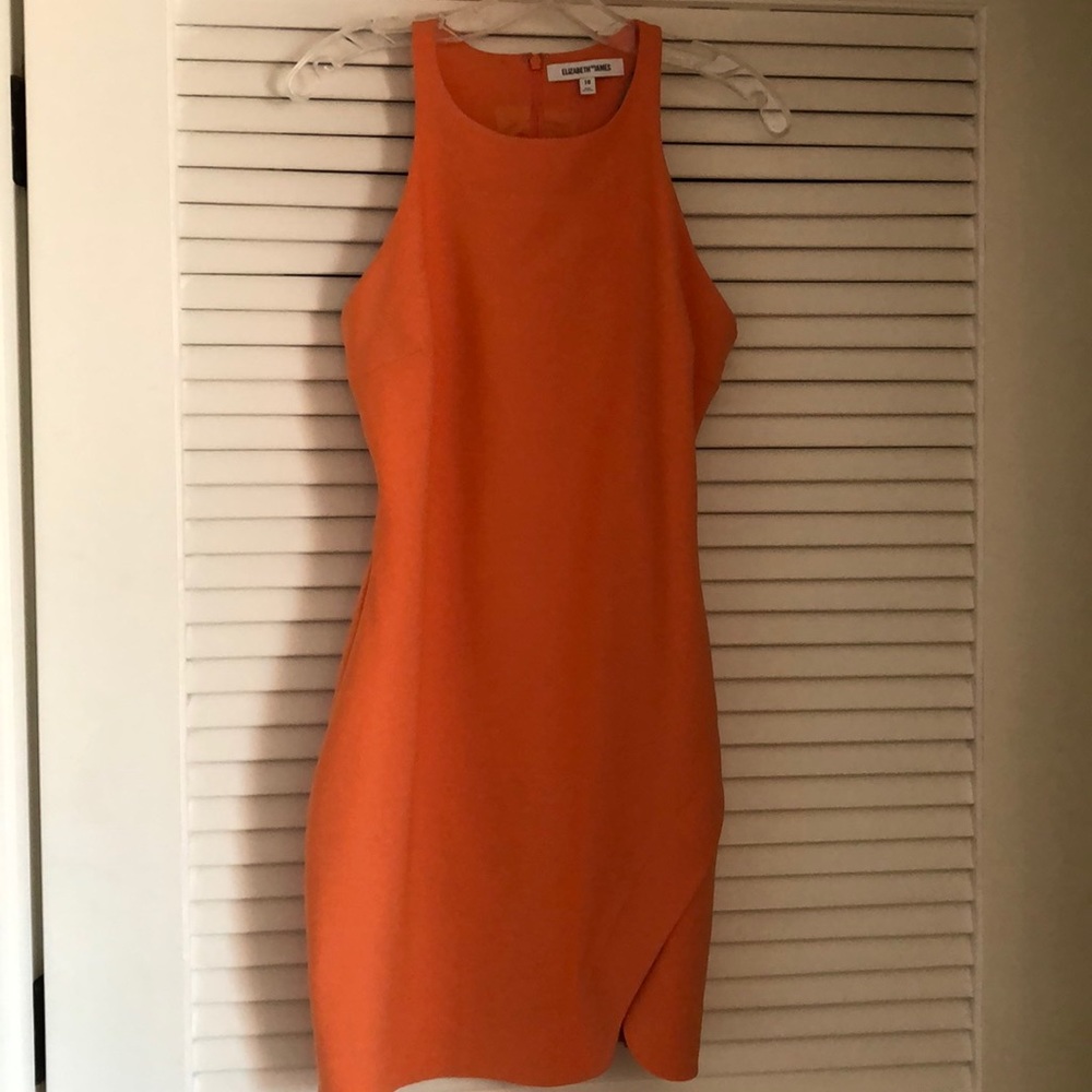 Elizabeth & James peach bodycon racerback dress